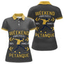 Vêtement Tournoi Pétanque Gris & Jaune - Design Accessoire Joueur - Polo Femme