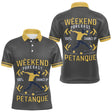 Vêtement Tournoi Pétanque Gris & Jaune - Design Accessoire Joueur - Polo Homme