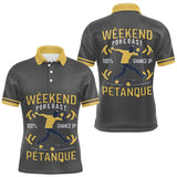 Vêtement Tournoi Pétanque Gris & Jaune - Design Accessoire Joueur - Polo Homme