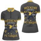 Vêtement Tournoi Pétanque Gris & Jaune - Design Accessoire Joueur - Polo Zippé Femme