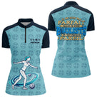 Vetement Pétanque Bleu Personnalisé - Bouliste Parfait - Polo Zippé Femme