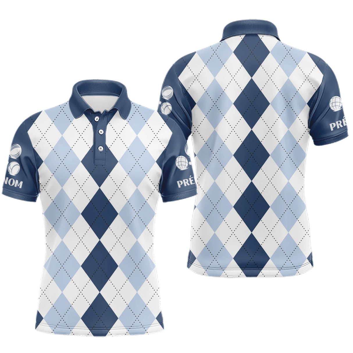 Vetement Pétanque Homme Femme - Design Raffiné Losanges - Polo Homme