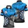 Polo Fléchettes Bleu Noir – Design Cible Fléchettes, Sport & Club PLAB – Prénom & Équipe - AL12032475KYC