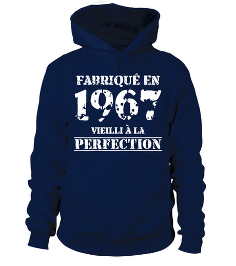 Cadeau Anniversaire, Fête d'Anniversaire, Fabriqué En 1967, Vieilli À La Perfection - VEAGFE1967 Sweat à Capuche Bleu