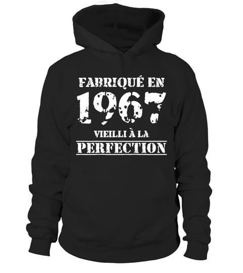 Cadeau Anniversaire, Fête d'Anniversaire, Fabriqué En 1967, Vieilli À La Perfection - VEAGFE1967 Sweat à Capuche Noir