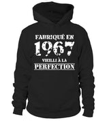 Cadeau Anniversaire, Fête d'Anniversaire, Fabriqué En 1967, Vieilli À La Perfection - VEAGFE1967 Sweat à Capuche Noir