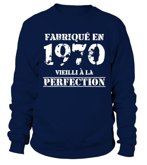 Cadeau Anniversaire, Fête d'Anniversaire, Fabriqué En 1970, Vieilli À La Perfection - VEAGFE1970 Sweater Bleu