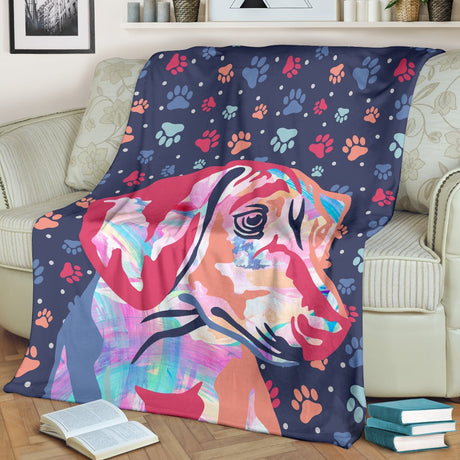 Dog Paw, Dachshund Watercolor Blanket - PCCHIE002