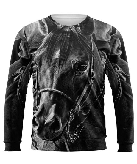 Cavallo frisone, cavallo da sella, abbigliamento da equitazione per cavaliere - CTS28032203
