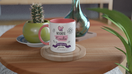 Chiptshirts - Mug Multicolore à Personnaliser, Cadeau Pour Nounou, Nounou Parfaite, Mug Rose et Blanc - CTS21032201 Mug Pour Nounou