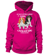 Camiseta Cavalier King Charles Spaniel para mujer, Humor de perro, nunca subestimes a una mujer CTS23032203