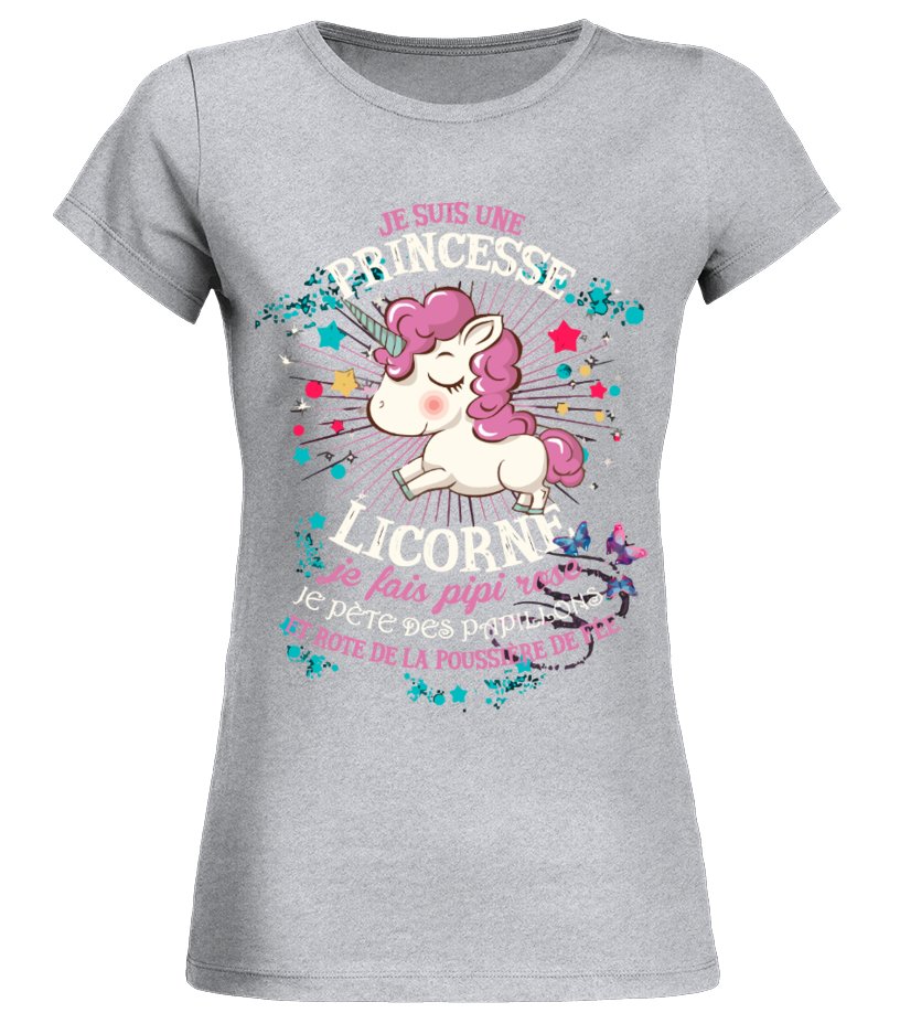 Princesse Licorne Tshirt Cadeau Femme CTS24032201 T-shirt Femme Gris