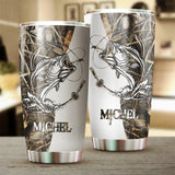 Bass Fishing Insulated Mug, Personalized Fisherman Gift Idea - CT01082221