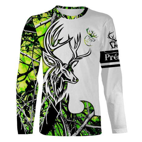 Personalized Deer Hunting T-shirt, Ideal Hunter Gift, Green Camouflage - CT07092242