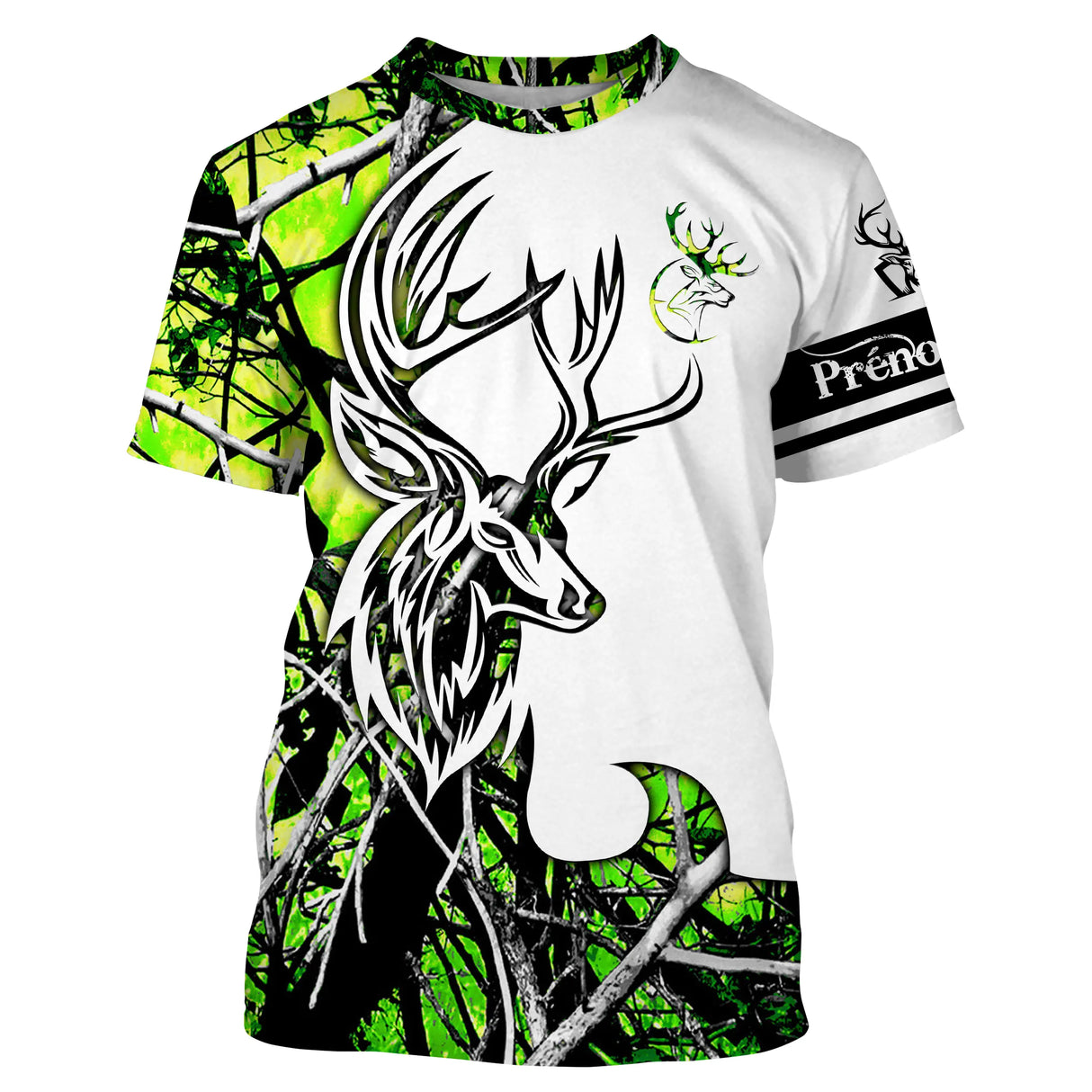 T-shirt personalizzata da caccia al cervo, regalo ideale per cacciatori, mimetica verde - CT07092242