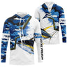 Sea Fishing Clothing for Tuna Fishing, Navy Camouflage and Yellow Tuna Pattern - CTS12042207
