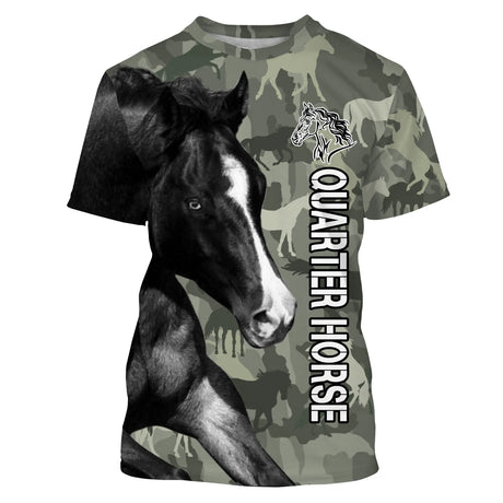 El caballo cuarto de milla, amante de los caballos, pasión por los caballos, camiseta 3D integral - CTS09052229