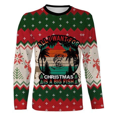Christmas Sweater, Fisherman Humor Gift, All I Want For Christmas Is To Fish - CT12112240