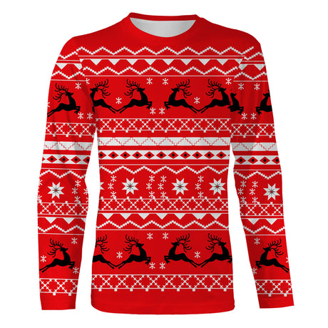 Maglione natalizio rosso, caccia al cervo, regalo di Natale per cacciatore - CT12112244