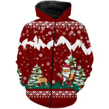Suéter rojo de Navidad, caza de ciervos de Papá Noel, regalo de Navidad para cazador - CT12112245