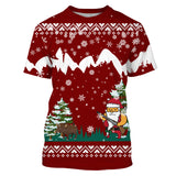 Suéter navideño rojo, caza de jabalí de Papá Noel, regalo de Navidad para cazador - CT12112246