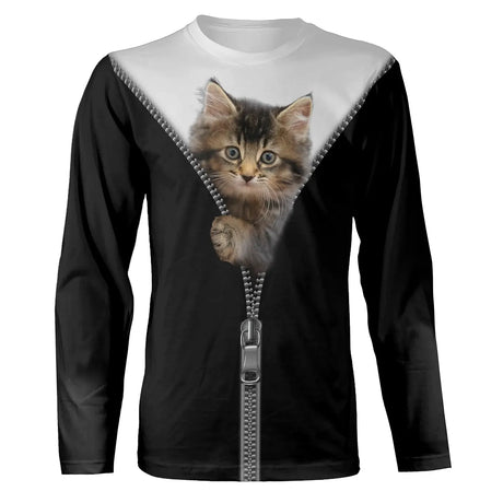 T-shirt da donna da uomo Cute Cat Daily Outdoor modelli 3D di base bianchi e neri - CT16012311