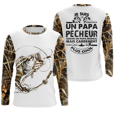 Pêche Du Bar Au Leurre Souple, Un Papa Pêcheur Plus Cool, Cadeau Idéal Pêcheur - CT16072027 T-shirt Anti UV Manches Longues Unisexe