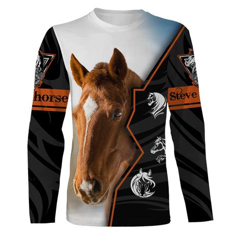 Quater Horse, T-Shirt All Over, Manches Longues, Pullover Cheval Passion – CTS18062221