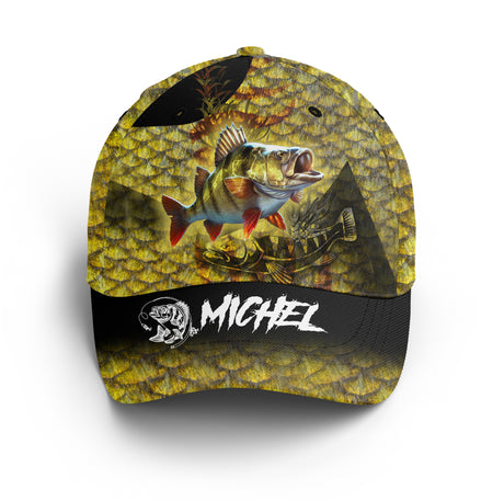 Camouflage Fishing Cap, Perch Fishing, Personalized Fisherman Gift - CT23072217