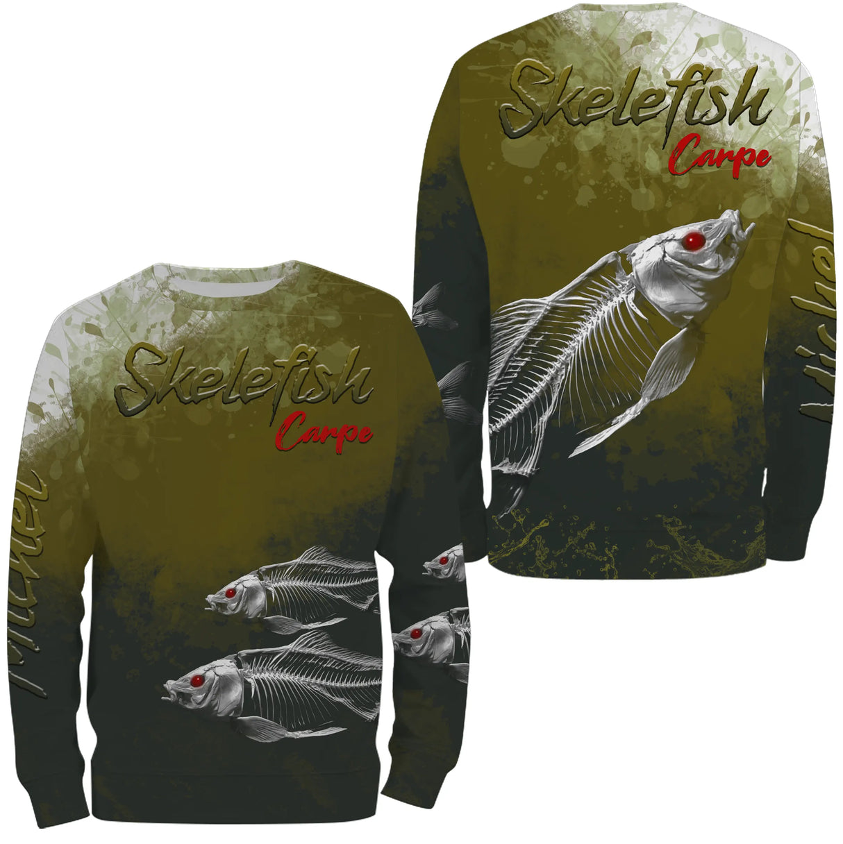 Camiseta de Pesca Anti-UV Personalizada, Regalo Original de Pescador, Carpa Skelefish - CT30072227