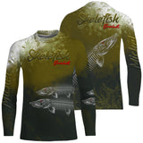 T-shirt da pesca personalizzata anti UV, regalo originale per pescatori, luccio scheletro - CT30072228