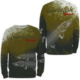 Camiseta de pesca anti UV personalizada, regalo original de pescador, lucio Skelefish - CT30072228