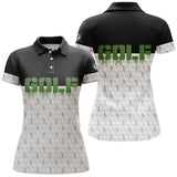 Chiptshirts Polo de Golf, Polo de Sport Manches Longues Homme Femme, Noir et Blanc, Motif Golfeur, Golfeuse, Golf - CT03062228 - Polo Femme