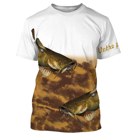 Pêche du Silure, Catfish, Poisson de Chat, Cadeau Original Pêcheur, Peau du Silure - CT04072233 T-shirt All Over Col Rond Unisexe