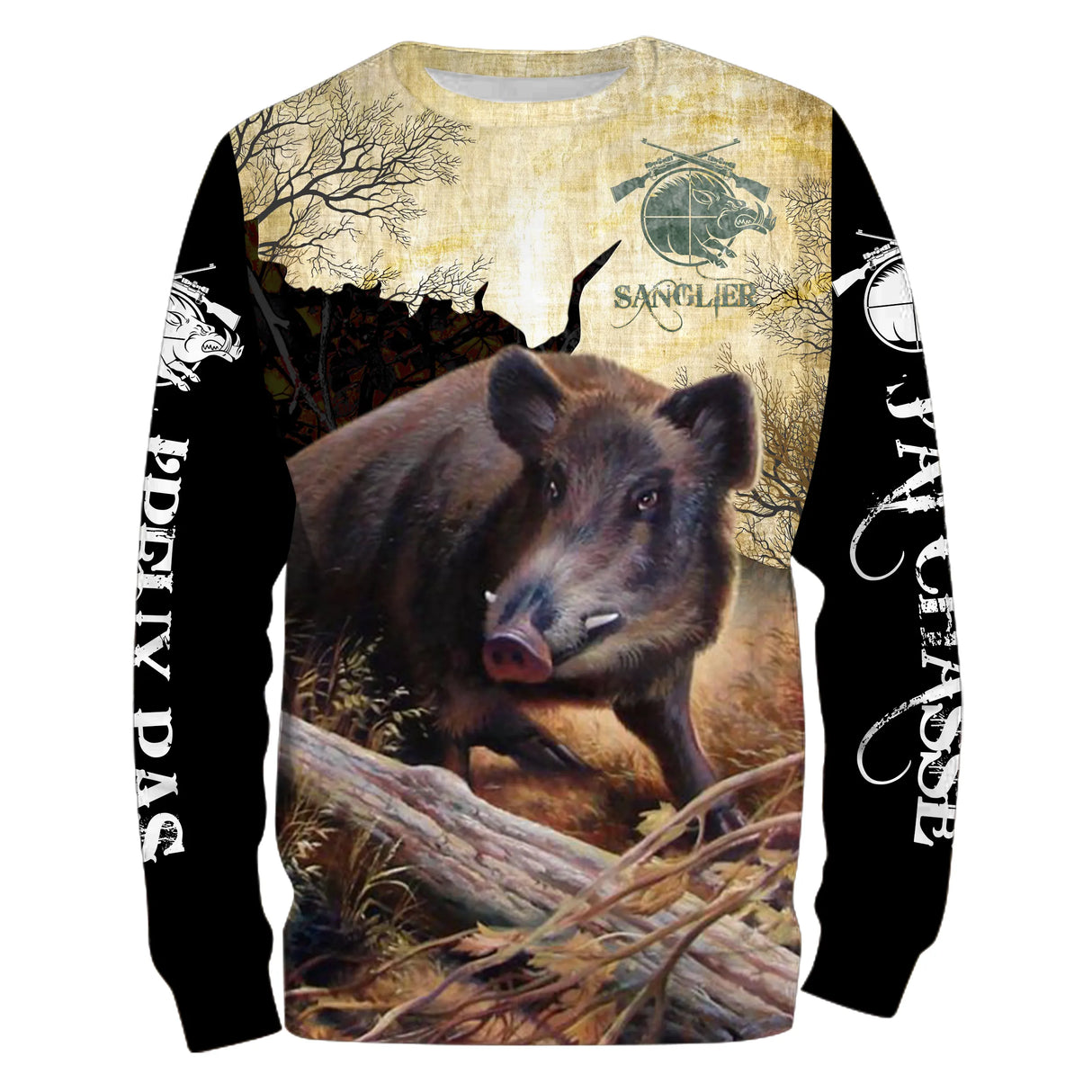 T-Shirt, Wildschweinjagd-Sweatshirt, Jägertarnung „I Can't I Hunt“ – CT09112221