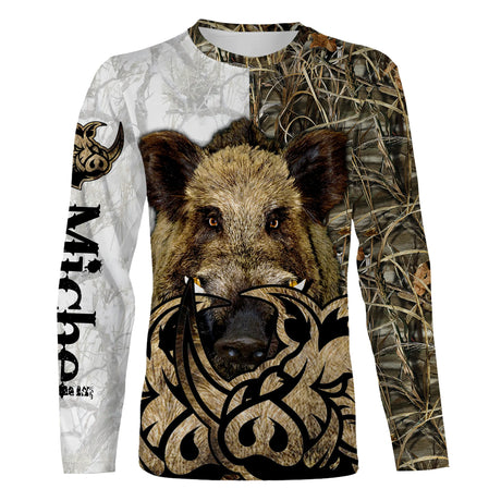 Personalisiertes Tarn-T-Shirt Wildschweinjagd, originelle Jäger-Geschenkidee – CT12082222