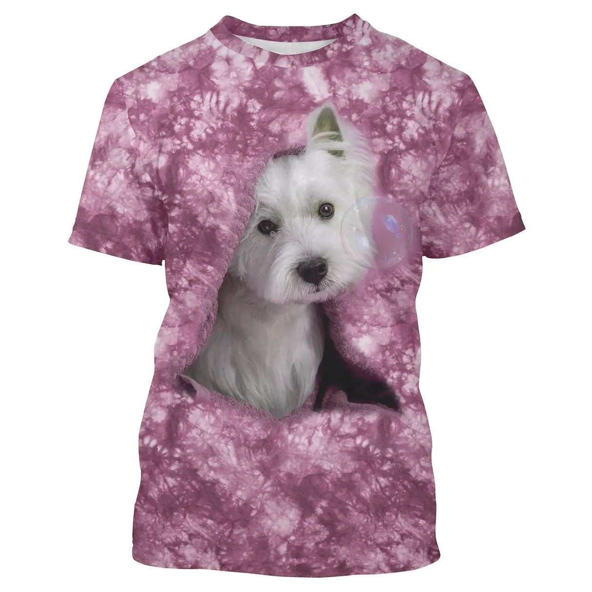 Herren Damen T-Shirt Cute Dog Daily Pink Basic 3D Patterns – CT16012310