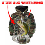 Bass Fishing, Regalo pescatore originale, Mimetica da pesca, T-shirt, Felpa con cappuccio, Abbigliamento anti UV, Regalo personalizzato per la pesca - CTS16042215