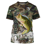 Bass Fishing, Regalo pescatore originale, Mimetica da pesca, T-shirt, Felpa con cappuccio, Abbigliamento anti UV, Regalo personalizzato per la pesca - CTS16042215
