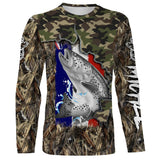 T-Shirt de Pêche Camouflage et Truite - Confort Style Avec Drapeau France - CT19072212 T-shirt All Over Manches Longues Unisexe