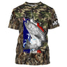 T-Shirt de Pêche Camouflage et Truite - Confort Style Avec Drapeau France - CT19072212 T-shirt All Over Col Rond Unisexe