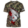 T-Shirt de Pêche Camouflage avec Truite et Drapeau Suisse - Style Unique pour Pêcheurs Passionnés - CT19072213 T-shirt All Over Col Rond Unisexe