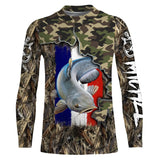Pêche Du Silure, Camouflage, Drapeau France, Cadeau Personnalisé Pêcheur - CT19072216 T-shirt All Over Manches Longues Enfant