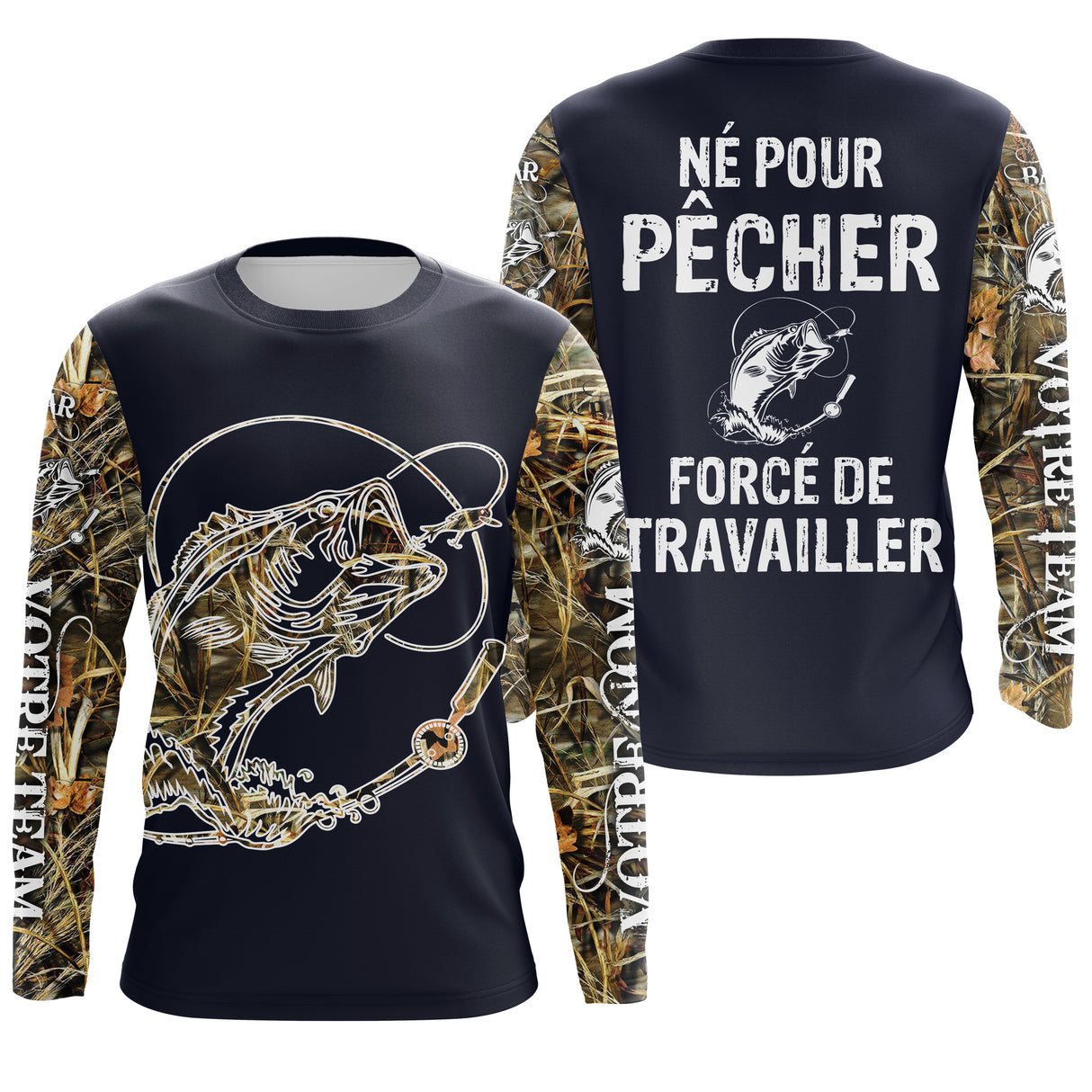 T-shirt Humour Pêche Du Bar - Écologique et Durable - Style et Confort Pour Pêcheur - CT24072022 T-shirt Anti UV Manches Longues Unisexe Marine