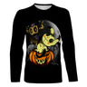 T-shirt Halloween Homme Femme, Citrouille Tête Halloween Horreur, Lune Noire - CT26082231