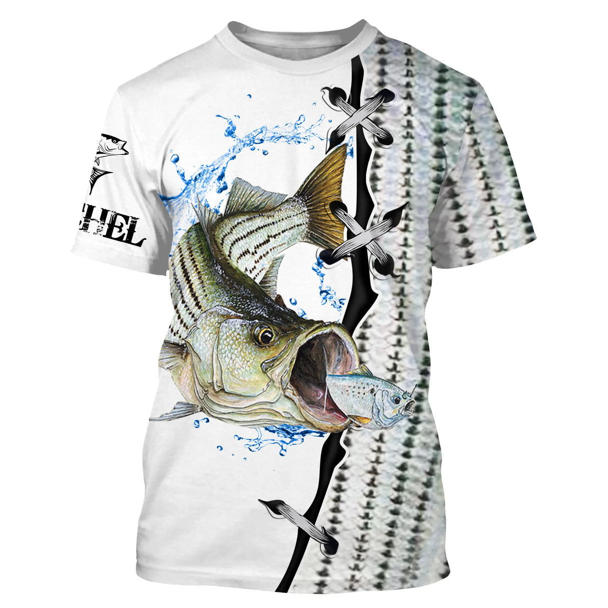 T-shirt personalizzata in pelle di basso, regalo originale per pescatori - CT29072205
