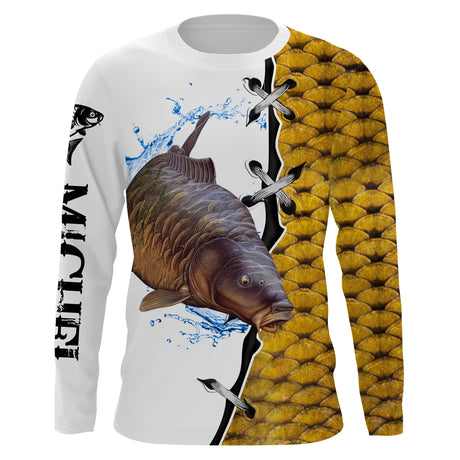 T-shirt personalizzata in pelle di carpa, regalo originale per pescatori - CT29072206
