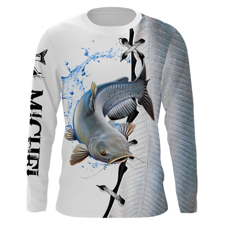 T-shirt personalizzata in pelle di pesce gatto, regalo originale per pescatori - CT29072210