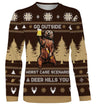 Christmas Sweater, Bear Drinks Beer, Go Outside Pattern, Family Christmas Gift - CT07112235