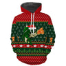Suéter navideño, regalo de Navidad de pescador, patrón de anzuelo de pesca, pez y gorro de Papá Noel - CT12112239